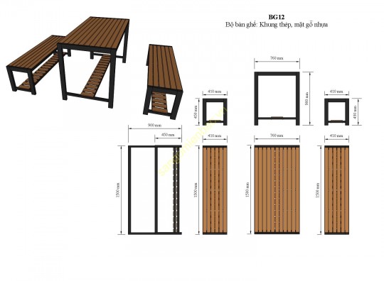 BÀN GHẾ NGOÀI TRỜI BG12