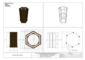 Gỗ chậu lục giác 750