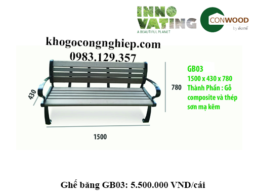 Ghế gỗ nhựa ngoài trời GB03