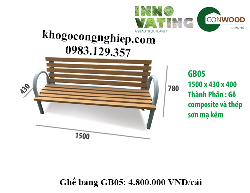 Ghế gỗ nhựa ngoài trời GB05